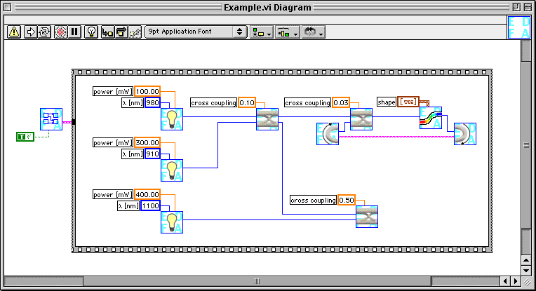 An example design from the protoype LabVIEW tool